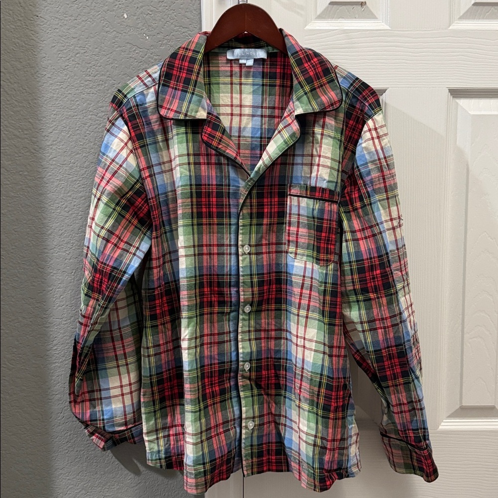 Hill House women’s Quentin pajama set white tartan size small - Picture 3 of 6